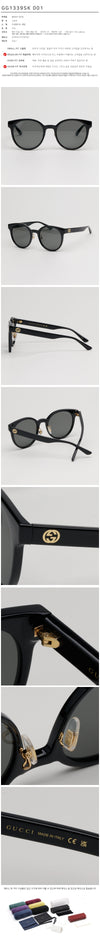 Gucci Sunglasses GG1339SK 001 Round Horn Oversized Circular Luxury Asian Fit 61698471 [P]