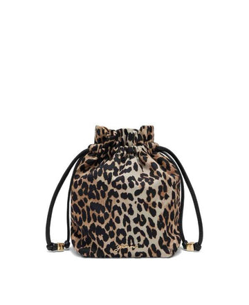 Ganni Leopard Bow Print Bucket Pouch B3010069 859 152204316