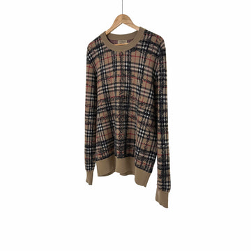 BURBERRY Herren Scribble Nova Check Merinowolle Strickpullover Beige 160158652 [P]