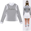 Malbon Golf Mock Neck Long Sleeve T-Shirt Silver 159356808 [P]