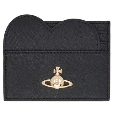 VIVIENNE WESTWOOD 24SS ゴールド ロゴ サフィアーノ ハート カードケース ブラック 5112001IU S000B N401 153209018