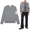 THOM BROWNE Schrägarm Waffle Sweatshirt MJT205A 06452 035 45714751 [P]
