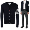 THOM BROWNE Klassische Merinowolle Strickjacke, MKC002A Y1014 415 61731019 [P]