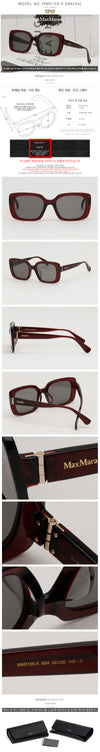 MAXMARA Sonnenbrille MM0155 K 69A Luxus Quadrat Dunkelrot Unisex 157869795 [P]