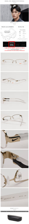 NIKE Brille 8121AF 650 rechteckige Halbrahmengold für Männer und Frauen 157640571 [P]