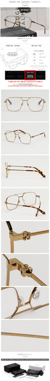 Off White Retro Fashion Two-Bridge Metal Frame Glasses 157640583 [P]