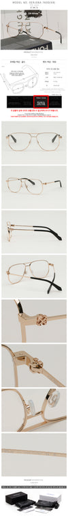 Off White Eyeglass Frame OERJ08A 7600 Double Bridge Retro Gold Metallic Unisex 157640559 [P]