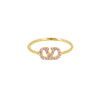 Valentino Crystal Women's Ring V Logo 162242485 [P]