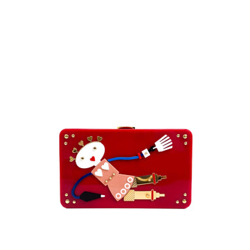 PRADA CUPID TRICK Acryl Roboter Kettenbox Schultertasche Rot 156825916