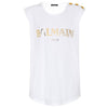 BALMAIN Button-Logo-Druck Baumwolltop RF11075 I042 45118326 [P]
