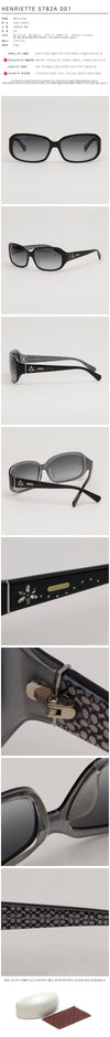 Coach S782A 001 Sunglasses Luxury Rectangular Temple Cubic Horn Frame Unisex Fashion 157191028 [P]