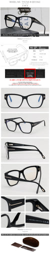 Tom Ford TF5745B 001 Eyewear Blue Light Blocking Cat Eye Black Acetate Frame 86681476 [P]