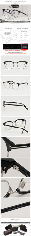 Tom Ford Eyeglass Frame TF6151-D-B 005 Blue Light Blocking Half-Rim Black Asian Fit 162173567 [P]