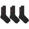AMI Heart A Logo Socks 3PACK Black USC606 379 48875129 [P]