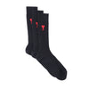 AMI Heart A Logo Socks 3PACK Black USC606 379 48875129 [P]