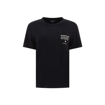 MAXMARA ロゴ刺繍ポケットTシャツ ブラック 2419971021 019 153212687