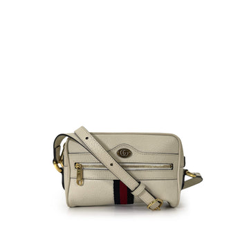 GUCCI Ophidia GG Web Streifen Leder Crossbody Mini Tasche Weiß 517350 160158670 [P]