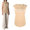 Balmain Gold Button Logo Print Cotton Top XF1EB005 BB02 45117564 [P]