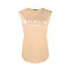 Balmain Gold Button Logo Print Cotton Top XF1EB005 BB02 45117564 [P]
